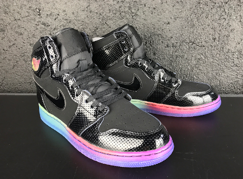 2017 Air Jordan 1 High GS Rainbow Sole Shoes